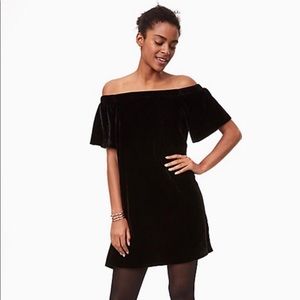 NWT LOFT Velvet Off the Shoulder Dress